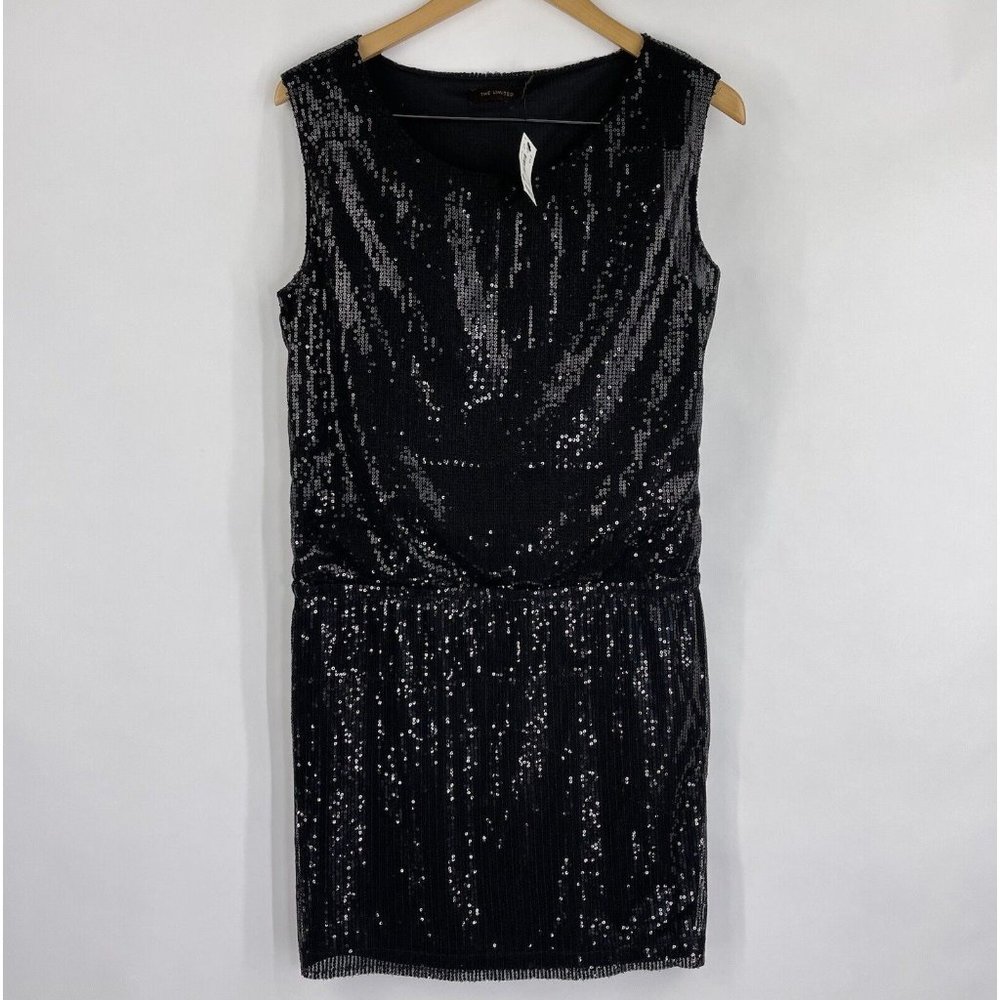 The Limited Dress Womens Small S Black Sequin Party Holiday Sleeveless NEW $118